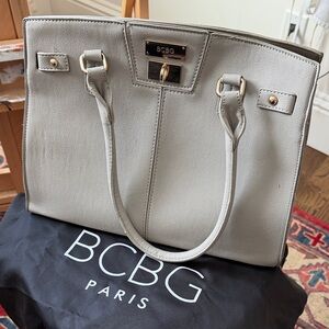 BCBG Paris Light Gray Tote Bag